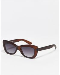 A.J. Morgan Chunky Frame Cat Eye Sunglasses - Brown
