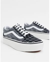 woven check slip on vans