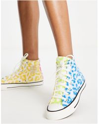 Chuck taylor - sneakers con plateau basse lilla con stampa  leopardataConverse in Gomma di colore Bianco | Lyst