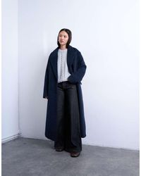 TOPSHOP - 3 Button Brushed Coat With Wool - Lyst