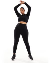 ASOS 4505 - Curve Icon Seamless Rib Long Sleeve Crop Top - Lyst