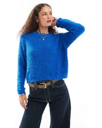 Noisy May - Crew Neck Fuzzy Knit Jumper - Lyst