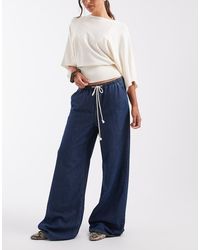 Gap - Pull On Wide Leg Seamed Trousers - Lyst