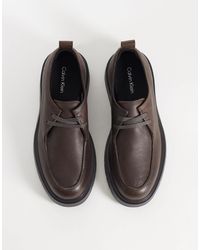 Calvin Klein - Leather Combat Apron Lace Up Shoe - Lyst