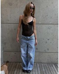 Bershka - Lace Strappy Body - Lyst