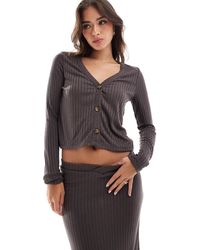 Vero Moda - – mix & match – strickjacke aus geripptem jersey - Lyst