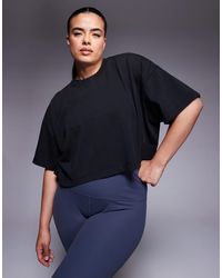 4505 - Curve Icon Heavyweight Cotton Cropped T-shirt With Quick Dry Finish - Lyst
