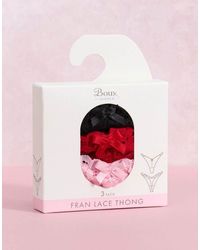 Boux Avenue - 3 Pack Fran Lace Thongs Tanga Style High Leg Underwear - Lyst