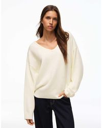 Bershka - Oversize V-Neck Jumper - Lyst