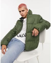 calvin klein jeans reflective 3m puffer jacket with orange logo