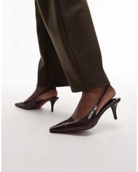 ASOS - Shake Chisel Toe Slingback Mid Heel Shoes - Lyst