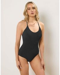 Long Tall Sally - Cross Back Textured Swimsuit - Lyst