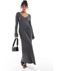 Pretty Lavish - Tie Knit Midaxi Dress - Lyst