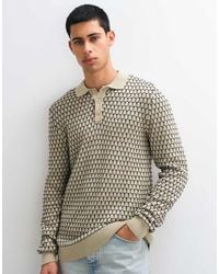 Blend - Geometric Knitted Polo Jumper - Lyst
