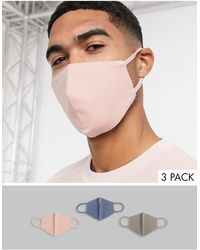 ASOS 3 Pack Organic Cotton Face Covering - Multicolour