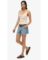 Superdry - Mid Rise Denim Hot Shorts - Lyst