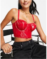 ASOS - Fuller Bust Bette Vinyl Underwi Corset With Removable Straps - Lyst
