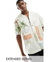 ASOS - – locker geschnittenes hemd mit reverskragen und vogel-print - Lyst
