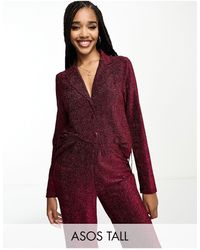 ASOS - Asos Design Tall Glitter Shirt & Trouser Pyjama Set - Lyst