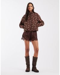 Pieces - Funnel Neck Bomber Jacket - Lyst