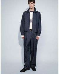 ASOS - Oversized Tapered Denim Look Smart Co-Ord Trousers With Half Elasticated Waist - Lyst