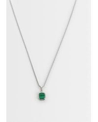 ASOS - Waterproof Stainless Steel Necklace With Square Malachite Pendant - Lyst