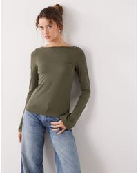 Weekday - Annie Super Soft Long Sleeve Boat Neck Top - Lyst