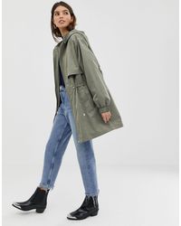 ASOS Lightweight Parka With Jersey Lining - Green