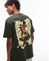 TOPMAN - Oversized Fit T-shirt With Front And Back Watercolor Shapes Print - Lyst