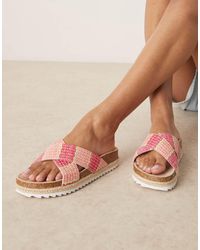 ASOS - Sandalias Rosas Sin Cierres Estilo Alpargatas Con Bandas Cruzadas De Rafia Jessica De - Lyst