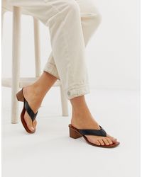 ASOS Черные Кожаные Сандалии С Перемычкой - Черный