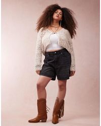 ASOS - Asos design curve - short en jean coupe dad - délavé - Lyst