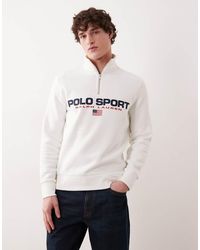 Polo Ralph Lauren - Sport Flag Logo Quarter Zip Sweatshirt - Lyst
