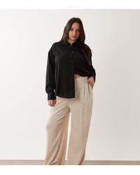 ASOS - Asos Design Curve Wide Leg Trousers With Pleat Detail - Lyst