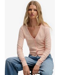 Superdry - – athletic – basic-strickjacke aus pointelle - Lyst