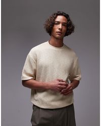 TOPMAN - – strukturiertes oversize-t-shirt aus strick - Lyst