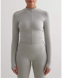 Aim'n - Melange Shape Seamless Zip Jacket - Lyst