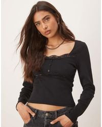 ASOS - – geripptes langarm-top - Lyst