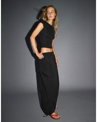 Bershka - Boat Neck T-shirt With Knot Back - Lyst