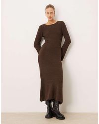 Vila - Super Soft Fluffy Maxi Jumper Dress - Lyst
