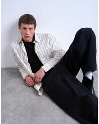 TOPMAN - Oversized Fit Stripe Shirt - Lyst