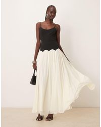 ASOS - Cami Mixed Fabric Maxi Dress With Dropped Waist - Lyst