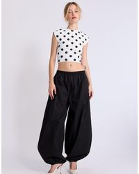 Stradivarius - Cap Sleeve Polka Dot T-shirt - Lyst