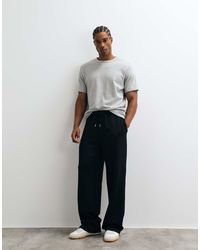ASOS - Joggers Negros De Pernera Ancha Luxe De - Lyst