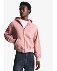 Bershka - Cropped Sweatshirt Met Ritssluiting En Borduursel - Lyst
