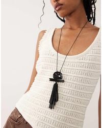 ASOS - Corded Necklace With Resin Pendant And Tassels - Lyst