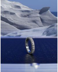 ASOS Slim Band Ring With Crystals - Metallic