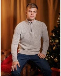 French Connection - 1/2 Zip Chenille Knit Jumper - Lyst