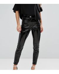 ASOS RIVINGTON - Jegging taille haute effet vinyle - Noir