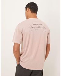 ASOS - Linen Look Relaxed T-shirt With Text Graphic - Lyst